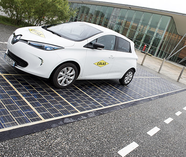 Solar panel road