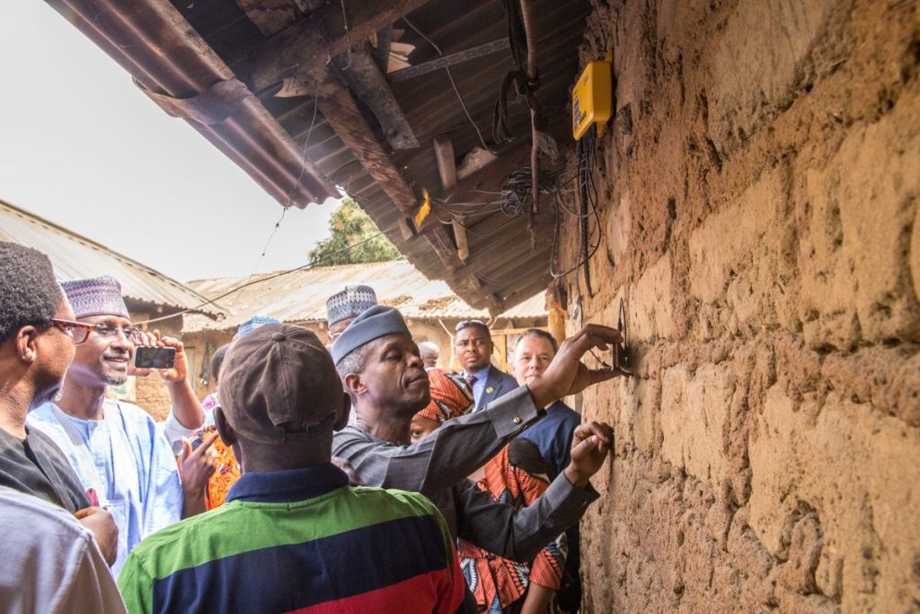 Acting President, Prof. Osinbajo at the launch of the SHS in Wuna village. Courtesy: Office of the Vice President